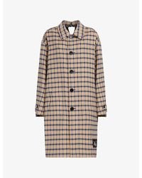 Marni - Single-breasted Checked Relaxed-fit Wool-blend Coat - Lyst