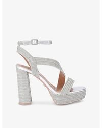 Carvela Kurt Geiger - Gala Jewel-Embellished Woven Platform Sandal - Lyst