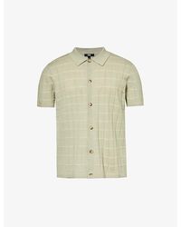 PAIGE - Mendez Checked Cotton And Linen-blend Polo Shirt - Lyst