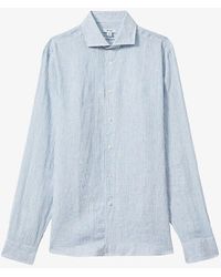 Reiss - Ruban Marled-texture Linen Shirt X - Lyst
