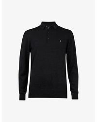 AllSaints - Mode Slim-fit Wool Polo Shirt - Lyst