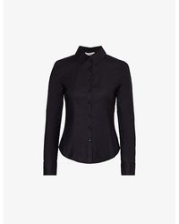 Reformation - X Camille Rowe Jodie Fitted Stretch-organic-cotton Shirt - Lyst