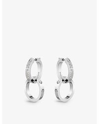 Cartier - Love 18ct White-gold And 0.13ct Diamond Hoop Earrings - Lyst