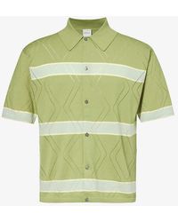 Paul Smith - Striped Diamond-weave Cotton-knit Polo Shirt - Lyst