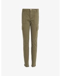 AllSaints - Khaki Duran Mid-Rise Skinny Stretch-Cargo Jeans - Lyst