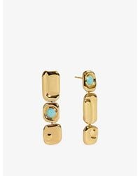 Monica Vinader - Amaia Gemstone Cocktail 18Ct- Vermeil And Amazonite Drop Earrings - Lyst
