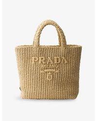 Prada - Small Crochet Tote Bag - Lyst