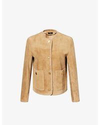 Arma - Sogno Round-Neck Suede Jacket - Lyst