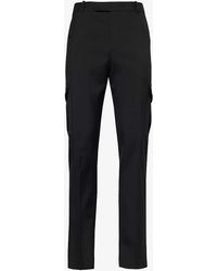 Alexander McQueen - Military Regular-fit Tapered-leg Wool Trousers - Lyst