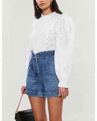 Sandro Ness Denim Shorts - Blue