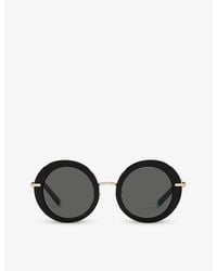 Tiffany & Co. - Tf4201 Round-frame Acetate And Metal Sunglasses - Lyst