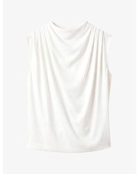 AllSaints - Emerson Draped Woven Top - Lyst