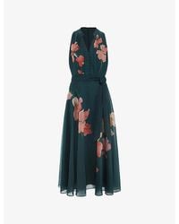 Phase Eight - Lucinda V-Neck Floral-Print Woven Midi Dress - Lyst
