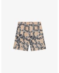 Loewe - X Paula's Ibiza Anagram-Print Silk-Twill Shorts - Lyst