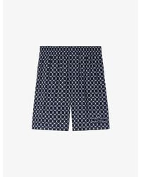 Sandro - Graphic-Print Elasticated-Waist Woven Shorts - Lyst
