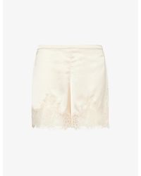Reformation - Fern Lace-Trim Satin Shorts - Lyst