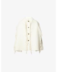 TOTEME - Fringed Scarf Wool-Blend Jacket - Lyst