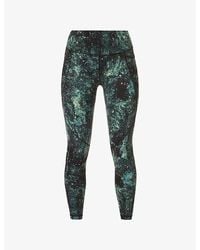 Sweaty Betty - Power 7/8 Graphic-Print High-Rise Stretch-Jersey Leggings - Lyst