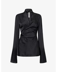 Rick Owens - Laura Wrap-Round Satin Top - Lyst