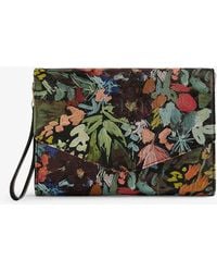 Ted Baker - Beinina Floral-print Faux-leather Clutch - Lyst