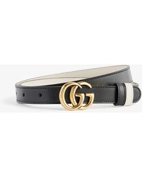Gucci - Black And gg Marmont Reversible Leather Belt - Lyst