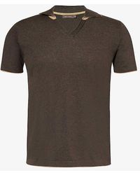 Oscar Jacobson - Svante V-neck Cotton Polo Shirt - Lyst
