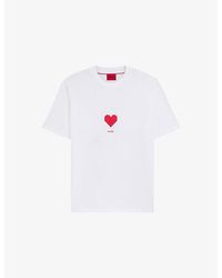 HUGO - Logo-Print Short-Sleeve Cotton T-Shirt - Lyst