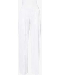 Alaïa - Pleated Wide-leg Knitted Trousers - Lyst