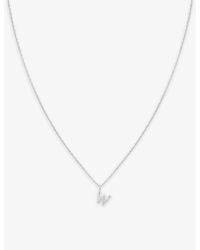 Astrid & Miyu - Initial W-Plated Sterling- And Cubic Zirconia Pendant Necklace - Lyst
