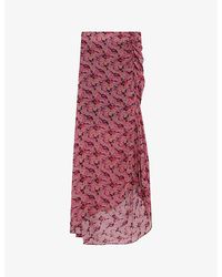 IRO - Neptune Floral-print High-rise Silk-blend Midi Skirt - Lyst
