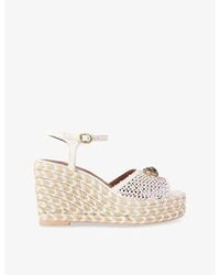 Kurt Geiger - Chelsea Eagle-Embellished Suede Wedges - Lyst