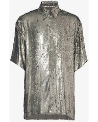Dries Van Noten - Sequin-embellished Relaxed-fit Woven Shirt - Lyst