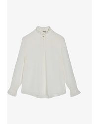 Claudie Pierlot - Chabine Ruffle-collar Silk Shirt - Lyst