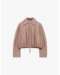 Loewe - Classic-Collar Leather Balloon Jacket - Lyst