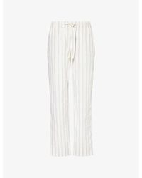 Tekla - Straight-Leg Mid-Rise Organic-Cotton Poplin Pyjama Trousers - Lyst