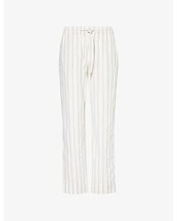 Tekla - Straight-Leg Mid-Rise Organic-Cotton Poplin Pyjama Trousers - Lyst