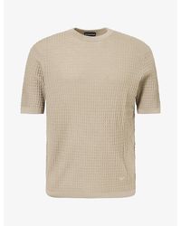 Emporio Armani - Square-Knit Virgin-Wool T-Shirt - Lyst