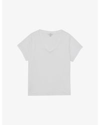 Reiss - Luna V-Neck Cotton-Jersey T-Shirt - Lyst