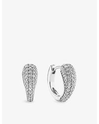Sif Jakobs - Goccia Circolo Rhodium-Plated Sterling- And Cubic Zirconia Hoop Earrings - Lyst