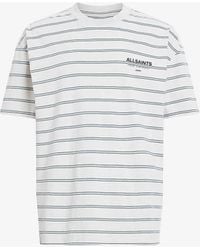 AllSaints - Underground Striped Over-sized Organic-cotton T-shirt X - Lyst