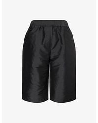 Reem Alkanhal - Jojo Karate Straight-Leg Taffeta Shorts - Lyst