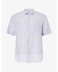 Sunspel - Regular-Fit Short-Sleeve Linen Shirt - Lyst