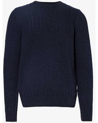 Barbour - Contrast-knit Crewneck Wool-blend Jumper Xx - Lyst