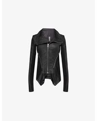 Rick Owens - Naska Asymmetric Leather Biker Jacket - Lyst