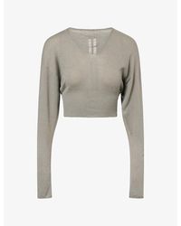 Rick Owens - V-Neck Cropped Cashmere Jumper - Lyst