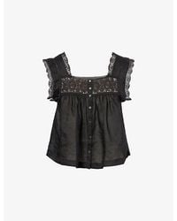 Citizens of Humanity - Mia Floral-Embroidered Ramie Top - Lyst