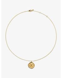 Monica Vinader - Initial X Stamp 18Ct Vermeil Chain Necklace - Lyst