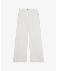 Reiss - Ashby Wide-Leg Linen Trousers - Lyst