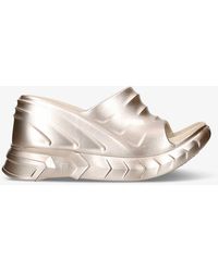 Givenchy - Marshmallow Chunky-sole Metallic-rubber Wedge Mules - Lyst