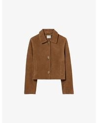 Claudie Pierlot - Cropped Side-Pocket Suede Jacket - Lyst
